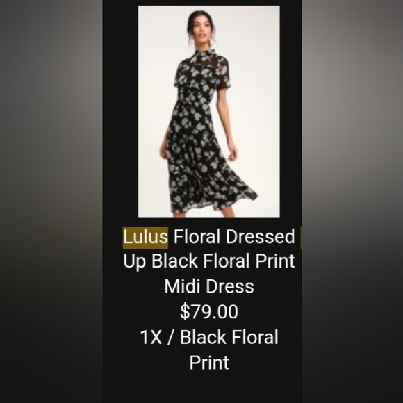 Lulu's Black Floral Dress - Picture 4 of 4